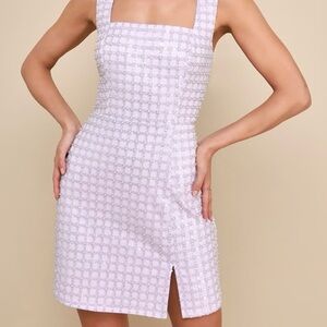 Lulu's Beautifully Decadent Lilac Sequin Pearl Sleeveless Mini Dress